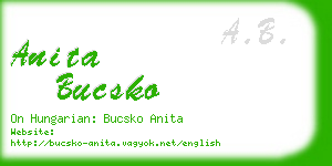 anita bucsko business card